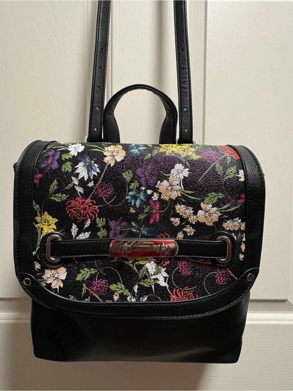Magnolia and Vine Floral Backpack Purse